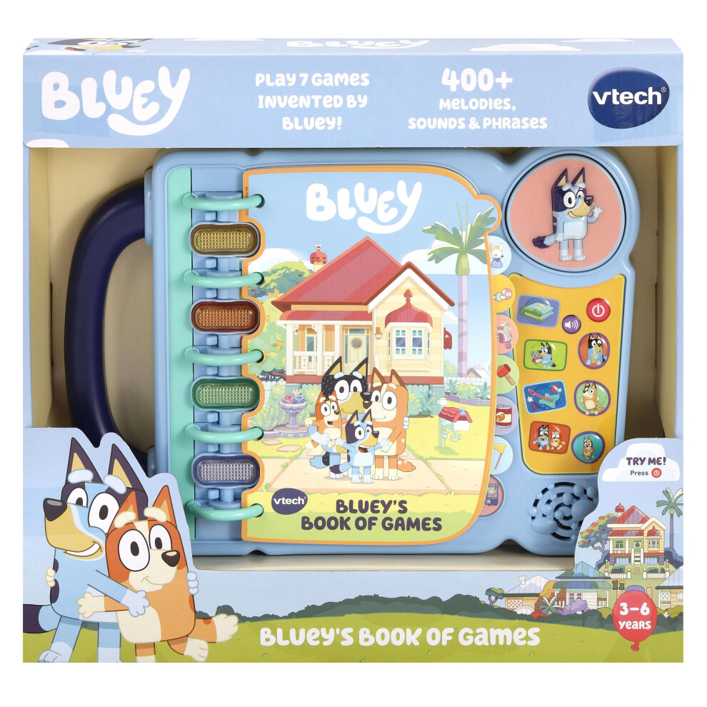 Vtech Bluey?S Book Of Games, Official Bluey Book, Interactive Childrens Book, Educational Activity Toy With 4 Learning Modes, Gift For Kids Ages 3, 4,