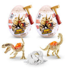 ROBO ALIVE Mini Dino Fossil Find (2 Pack, T-Rex & Brontosaurus) by ZURU Boys 4-8 Dig and Discover, STEM, Excavate Prehistoric Fossils, Educational
