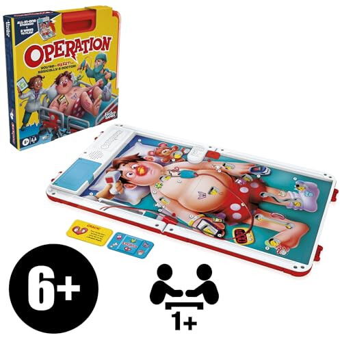 Hasbro Operation Electronic Board Game with All-in-One Carrying Case - English Version 1