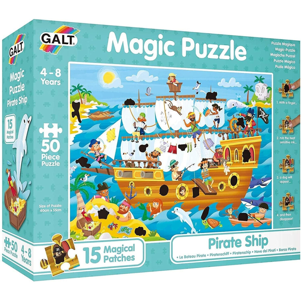 New Galt Toys, Magic Puzzle - Pirate Ship, Magic Jigsaw Puzzle, Ages 4 Years Plus 1003850