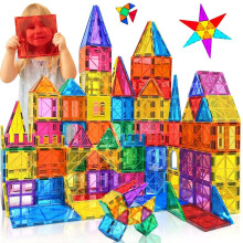 Magnetic Building Blocks,60PCS Oversize Magnetic Tiles Set Toddlers Toys for 3 4 5 6 7 Year Old Boys Girls Educational Construction Magnet Blocks Toys