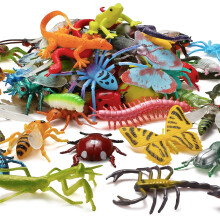 73 Pack Plastic Fake Mini Bugs Set, Realistic Insects Toy for Kid, Colorful Assorted Play Bug for Children Toddler, Education Insect Themed Party,