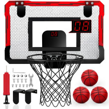 Yimore Basketball Hoop Indoor Mini Basketball Hoop for Kids Bedroom Office Wall Mounted Automatic Scoring with 3 Balls Boy Toys for 5 6 7 8 9 10 Years