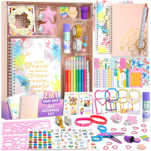 ADUSRIZ 2-Pack Mega Journal Kit for Girls, Diary Gifts for 8 9 10 11 12 13 14 Year Olds Girls, Stationery Set and Scrapbook Kit for Teen Girls,