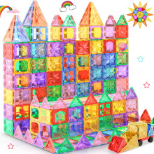 Perbabe Magnetic Tiles, 61PCS Magnetic Building Blocks Stronger Magnetic Toys 3D STEM Montessori Toys Toddler Toys for 3 4 5 6 7 8 Year Old