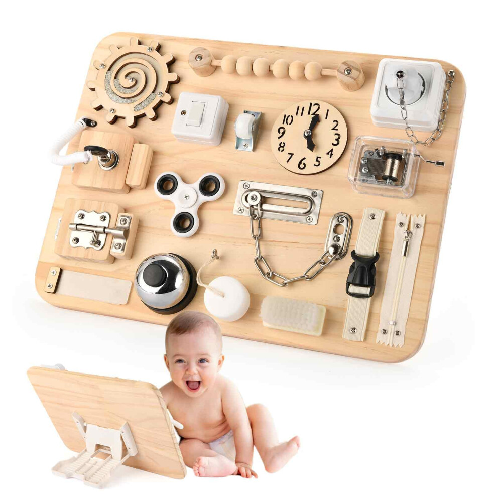 Photos - Other Toys Potatomato Large Busy Board for Toddlers - Montessori Wooden Sensory Toys -Fidget Toys for Autistic Children-Preschool Learn