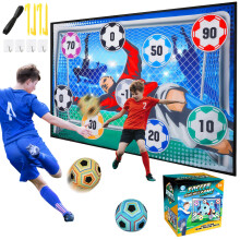 VATOS Football Ball Game Set for Kids, Indoor Outdoor Backyard Toss Football Goal Game with Balls, Foldable Flannel Goals, Birthday for 3 4 5 6 7 8