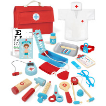 Lehoo Castle Doctors Set for Kids, Toys for 3 Year Old Boys, Wooden Doctors Kit with Costum, 3 Year Old Boy Toys?Blue?