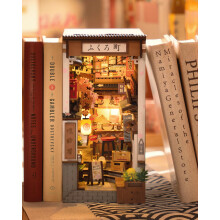 Rolife Book Nook Kit Sakura Wine Alley Booknook Japanese Style Izakaya DIY Miniature House Kit for Adults to Build Christmas Birthday Gift Bookshelf