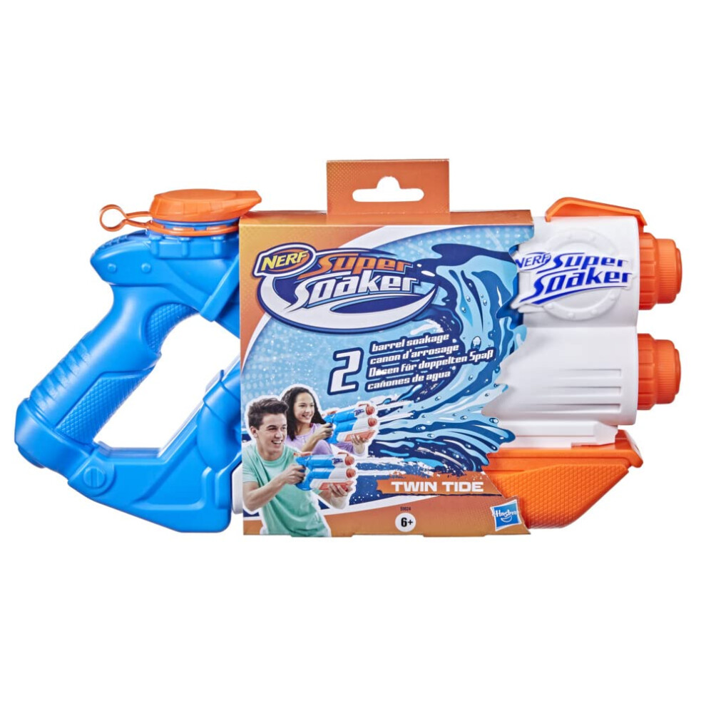 Super Soaker Nerf Twin Tide Water Blaster, Pump Action, Outdoor Water Toy