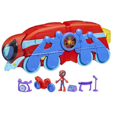 SPIDEY AND HIS AMAZING FRIENDS Marvel Spider Crawl-R 2-in-1 Headquarters Playset, Preschool Toy for Age 3 and Up, 61-cm Tall