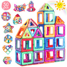 aaczly Magnetic Building Blocks 50PCS 3D Magnetic Toys Building Construction STEM Educational Toys for Toddler Boys Girls Age 3 4 5 6 7 8 Years Old