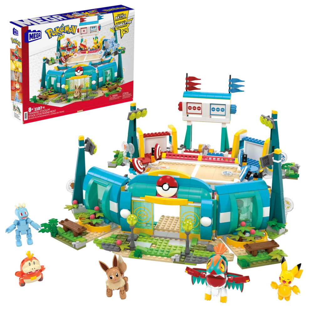 Photos - Construction Toy MEGA Pok?mon Building Toys Set Training Stadium with 1101 Pieces, 5 Poseable Characters and Battle Play, for Kids, HWR82 HWR