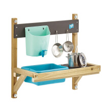 TP Toys, Early Fun Mud Kitchen Playhouse Accessory, Bolt on Mud Kitchen Attachement for a Playhouse, Includes Water Butt, Splash Tub, Pans, Mixing