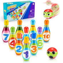 Qukir Bowling Set Kids, Toys for 2 3 4 Year Old Boy Girl Gift for 1-6 Year Olds Boys Toys Age 3-5 Toddler Toys Kids Toys Age 2-6 Outdoor Toy for 1-3
