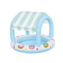 Bestway | Inflatable Sweet Shop Paddling Pool, Kids, Toddler Outdoor Garden Paddling Pool with Shade, Canopy Baby Pool, Ages 2+, 1.04m x 84cm