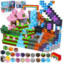Magnetic Blocks-150 PCS Build Dark Swordsman's Forest Castle Magnet World - Magnetic Toys for Montessori Toddler Christmas Birthday Gifts - STEM