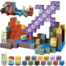 TUKIIE Magnetic Blocks - 213 PCS Build Magnetic Dark Sword Castle World, Magnet Toys for Toddler Montessori STEM Sensory Toys Christmas Birthday Gifts