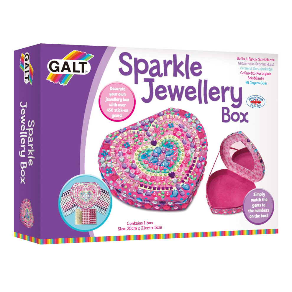 Galt Toys, Sparkle Jewellery Box, Kids' Craft Kits, Ages 6 Years Plus
