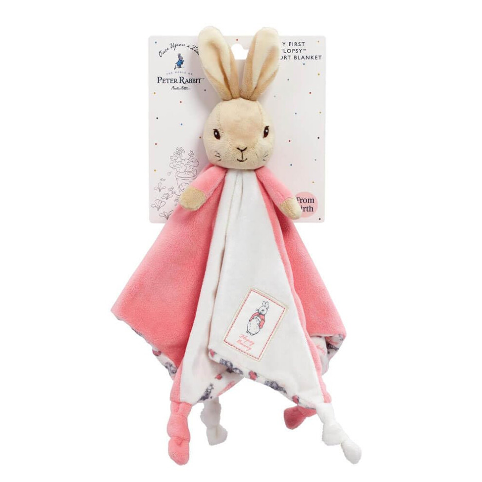 Official Beatrix Potter Flopsy Bunny Comfort Blanket - Peter Rabbit Soft Toy Comforter Rainbow Designs