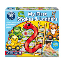 Orchard Toys My First Snakes & Ladders Game for Kids - Large Toddler Games w/Giant Colourful 3D Playing Pieces - Children's and Kids Board Games Age