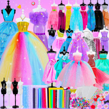 1000+ Fashion Designer Kit for Girls, Sewing Kit with 4 Mannequins, DIY Art & Craft Activity for Kids, Girl Toys for Age 6 7 8 9 10 11 12+ Year Old