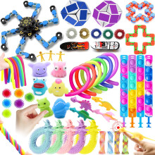50Pcs Fidget Toys Pack, Fidget Sensory Toys Set, Toy Gift for Boys Girls, Stress Anxiety Relief Squishy Fidget Toy for ADHD Autism Autistic,Party Bag