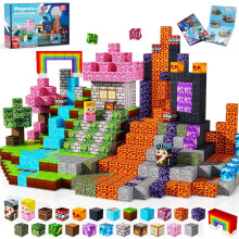 Goody King Magnetic Blocks-150 PCS Dark Swordsman's Forest Castle Set - Magnetic Building Toys for Montessori Birthday Gifts - STEM Sensory Toys for 3