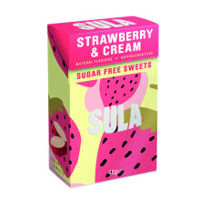 Sula Strawberry and Cream, Sugar Free Boiled Sweets with Natural Flavour, 42 g (Pack of 14)