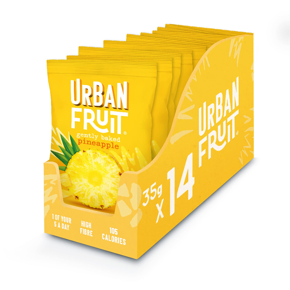 Bear Urban Fruit Dried Pineapple Packs - Gently Baked Fruit - Healthy - Vegan - 14 X 35 G