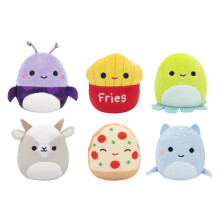 Micromallows Squishmallows Original 6-Pack ? Axel Beetle, Lune Loch Ness Monster, Malcolm Mushroom, Orphie Octopus, Pep Pizza, Walker Goat