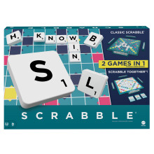 Mattel Games Scrabble Board Game, Family Word Game with Two Ways to Play, includes 50 Goal Cards that Teach Scrabble Basics for 2-4 Players, UK