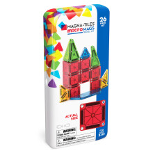 Magna-Tiles microMAGS 26-Piece Travel Magnetic Construction Set ? Bold Colors, The Original Magnetic Building Brand