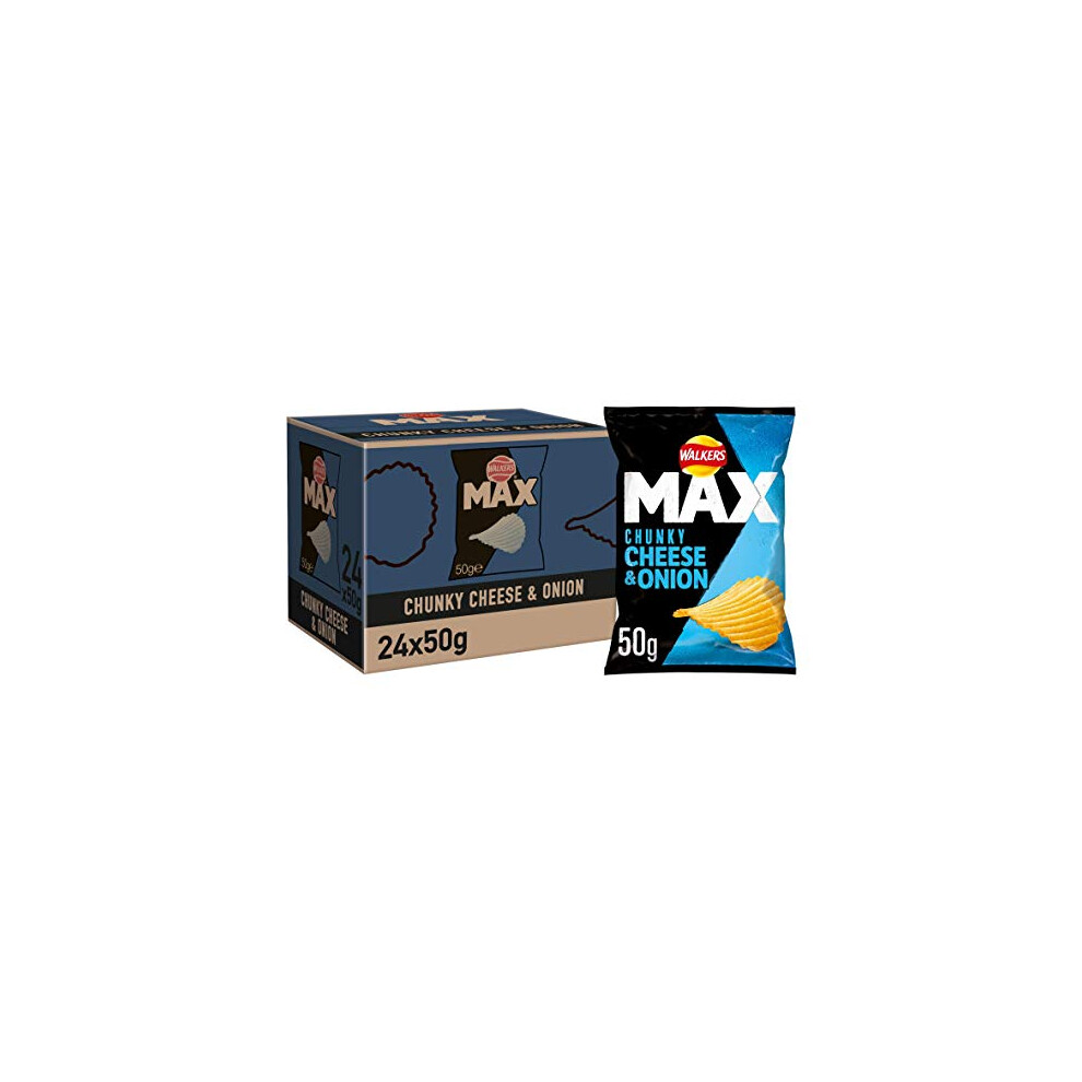 Walkers Max Cheese & Onion Crisps, 50 G, Pack Of 24