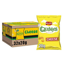 Walkers Quavers Cheese Snacks Crisps 20g (Pack of 32)