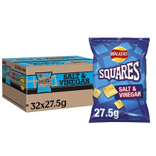 Walkers Squares Salt & Vinegar Snacks Crisps 27.5g