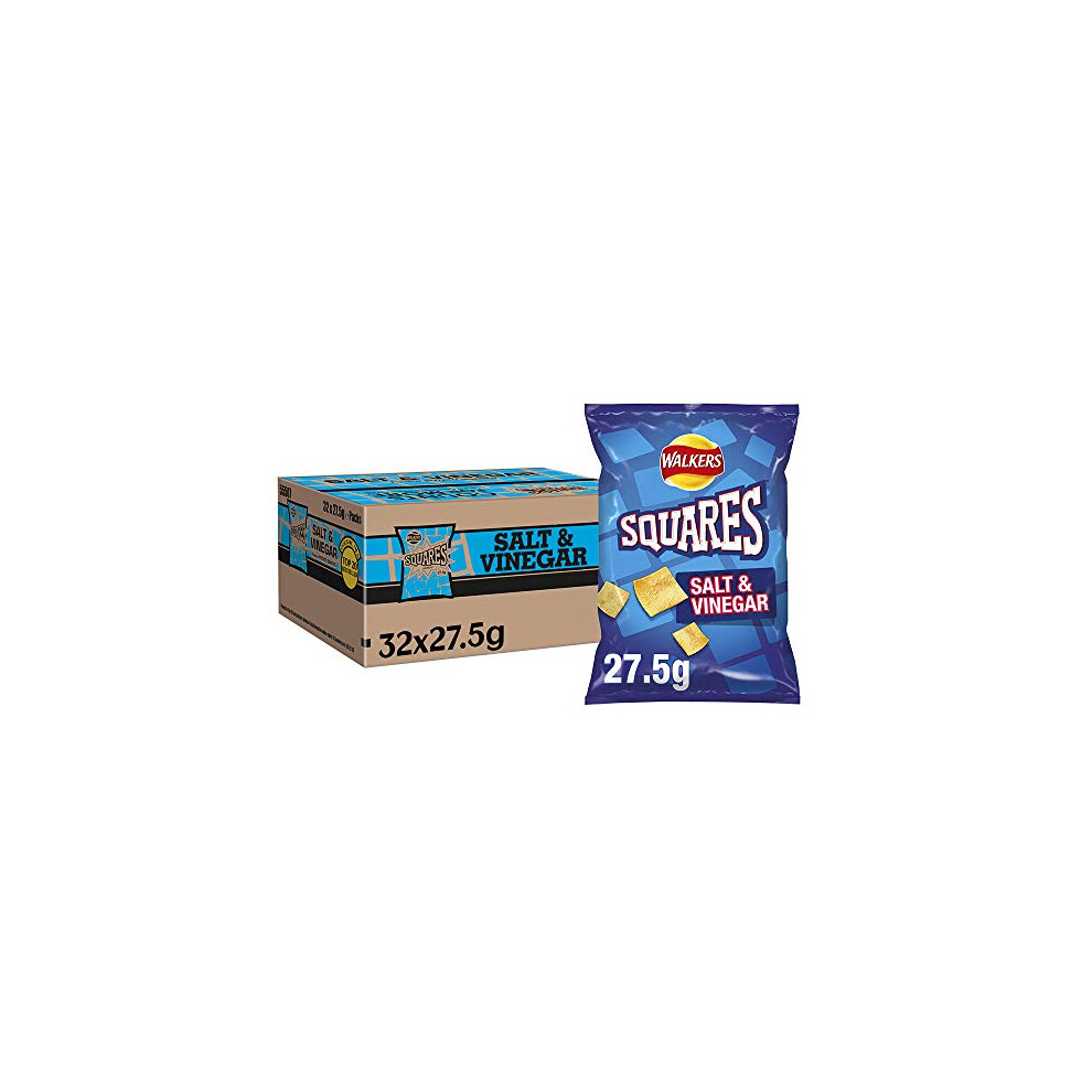 Walkers Squares Salt & Vinegar Snacks Crisps 27.5G