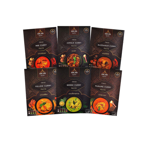 Taster Bundle - Traditional Thai Curry Paste by Mae Jum (6 Packs x 70g)