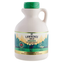 St Lawrence Gold Organic Maple Syrup 500ml - Canadian Amber Maple Syrup 660g - Sugar Syrup Alternative for Cocktails and Coffees - Ideal for Pancakes,