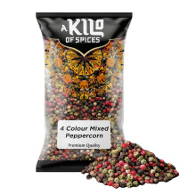 A Kilo of Spices | 4 Colour Mixed Peppercorns Whole Dried 500g (Black, White, Pink, Green) | Black Peppercorns with White, Green, Pink Peppercorns |