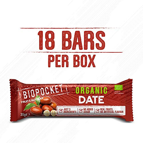 Biopocket Organic Fruit and Nut Bars, Date (18 x 35g) 1