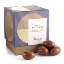 Friars Milk Chocolate Brazil Box - 375g Luxury Coated Peruvian Brazil Nuts | British Cocoa Hamper Gifts for Girlfriends, Men, Women, Friends & Mothers