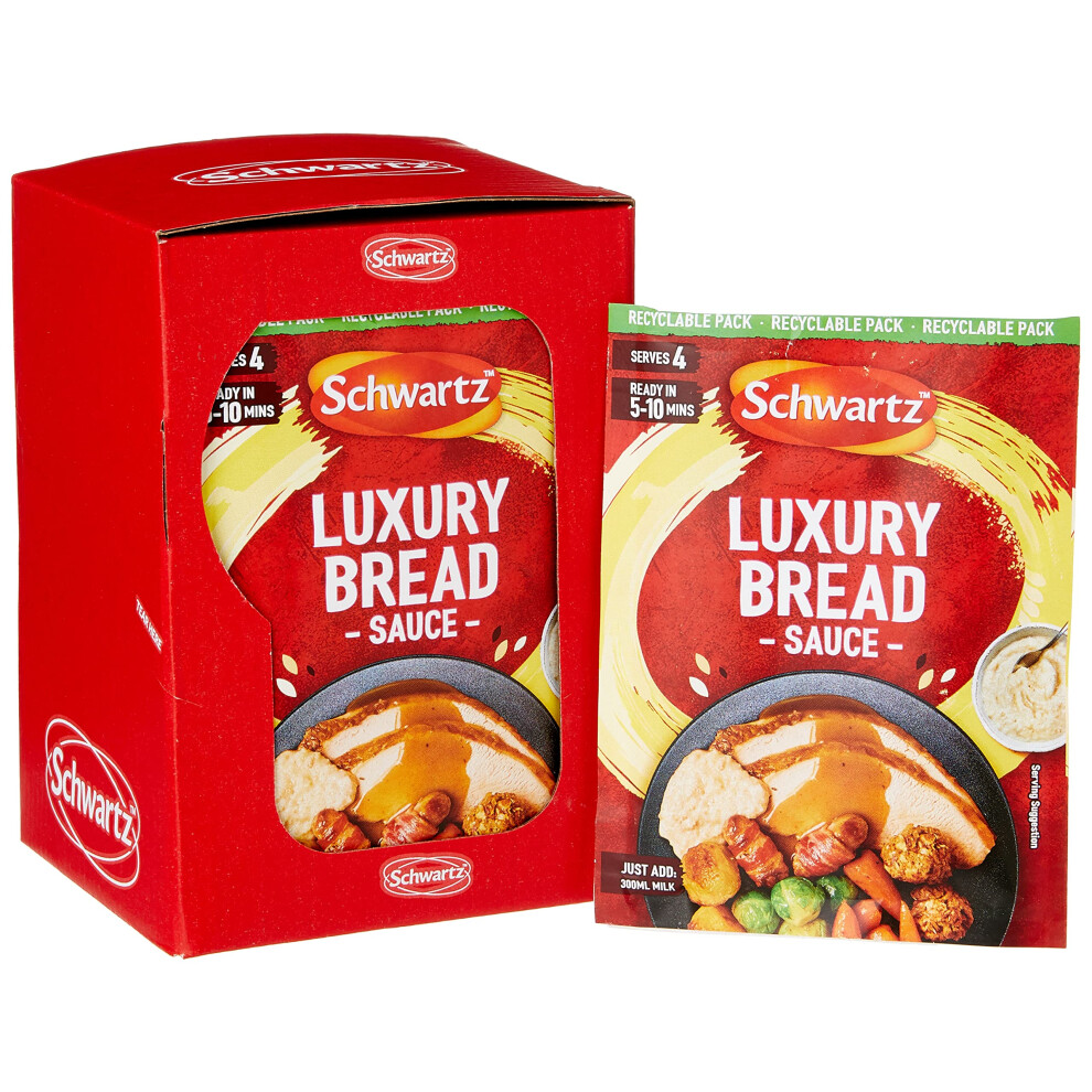 Schwartz Luxury Bread Sauce Mix 40 G | Pack Of 10 | No Artificial Colours Or Flavourings | No Added Preservatives Or Msg | Suitable For Vegetarians