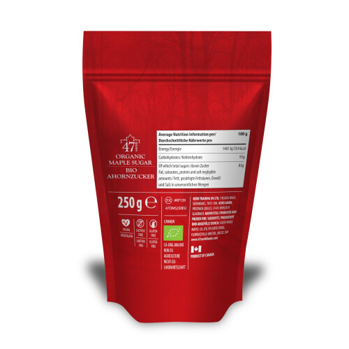 47? Single Source Canadian Organic Maple Sugar (250g) 1