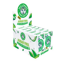 Milliways Spearmint Chewing Gum, Plastic Free, Sugar Free, Aspartame Free, Natural | 10 Packs of 30 Pieces (300 Pieces Total) | MEGA PACK | Xylitol,