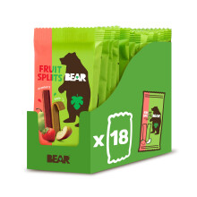 BEAR Strawberry & Apple FRUIT SPLITS - Delicious Real Fruit - Healthy - 18 packs