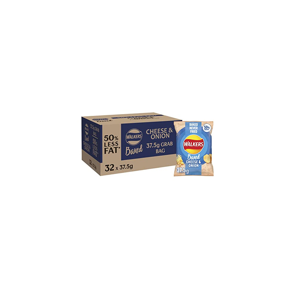 Walkers Baked Cheese & Onion Snacks Crisps 32 X 37.5G