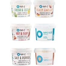 Cornish Sea Salt - Pinch Pots Hamper - Sea Salt Gift Set, Cooking Salt, Cooking Supplies, Culinary Salt, Gift Hamper, Seasoning Blends - 6 Assorted