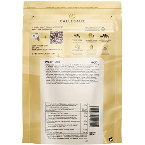 Callebaut Callebaut, Milk, Dark & White chocolate chips (3 x 1kg Bundle) 2
