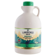 St Lawrence Gold Organic Maple Syrup 1L - 100% Pure Canadian Amber Maple Syrup - Rich, Caramel Butter Taste for Pancakes, Waffles, Cooking and Glazing